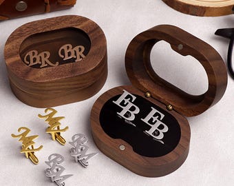 Personalized Groomsmen Cufflinks, Custom Cufflinks, Initials Cufflinks, Cufflinks for Best Man, Gold Plated Cufflinks, Gift for Groom