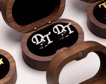 Custom Groomsmen Cufflinks, Personalized Initial Cufflinks, Wedding Cufflinks for Groom/Best Man, Groomsmen Proposal, Best Man Gift