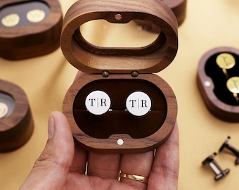 Gepersonaliseerde manchetknopen voor bruidsjonkers, aangepaste eerste manchetknopen, ronde manchetknopen met naam, cadeau bruidsjonker, cadeau bruidsjonker