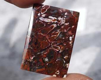 Pluma roja profunda, minerales raros, piedras preciosas únicas, plumas minerales antiguas, ágatas, gemas curativas, cabujón, plumas rectangulares, joyero para amantes de las piedras preciosas.