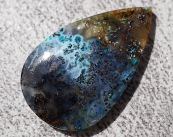 Cabujón de sílice azul de material raro vintage para colgantes y pulseras; Maravillosa piedra rara; Crisocola turquesa rara