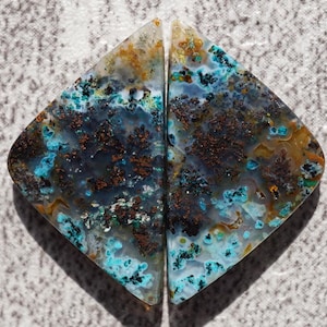 Deep Blue Ocean Chrysocolla Gemsilica Turquoise Sky Indonesian Special Bacan Gemstone for Earrings Blue Earth Stone Cabochon Pirus Project