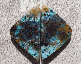 Deep Blue Ocean Chrysocolla Gemsilica Turquesa Cielo Indonesio Piedra preciosa especial Bacan para pendientes Piedra de tierra azul Cabujón Proyecto Pirus
