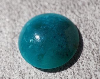 Cabujón de sílice azul verdoso raro para anillo; calcedonia crisocola natural; cúpula redonda de alto pulido; piedra única para la fabricación de joyas.