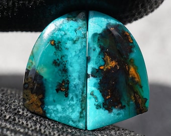 Gema rara azul hermosa crisocola gema sílice calcedonia aquadita; Gema azul real Indonesia cobre nativo pendientes joyería cuentas