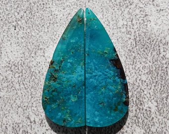 Par de crisocola azul rara, gema de sílice para joyero, gemsilica Palamea Bacan; pendiente de piedra preciosa azul real, gema para coleccionistas, joyero. Ven aquí.