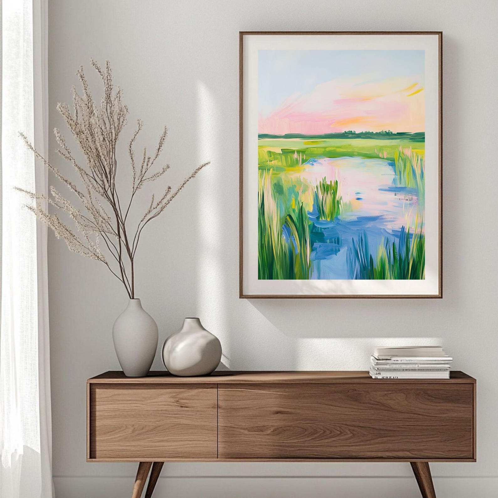 Coastal Marsh Sunset Print: Abstract Carolina Landscape (digital ...