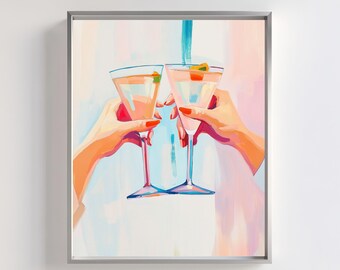 Martini Cheers Art Print: Vibrant Bar Decor (Digital Download)
