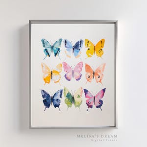Butterfly Printable Wall Art, Colorful Butterfly Painting, Digital Download, Modern Abstract Nature Print, Vibrant Home Decor Poster