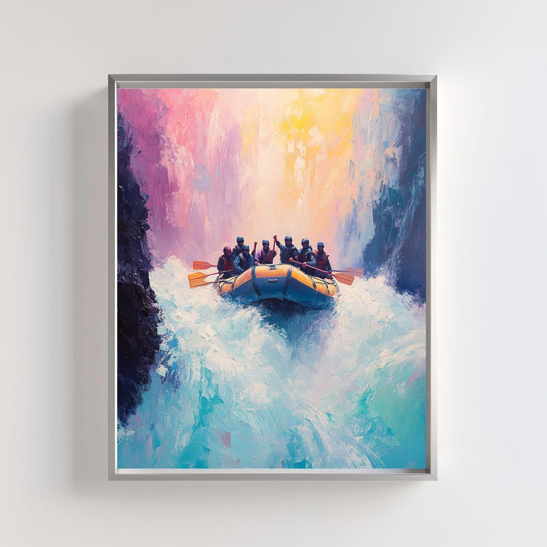 Whitewater Rafting Art Print: Extreme Sports Adventure (digital File ...