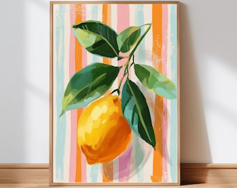 Lemon Kitchen Print: Mediterranean Citrus Wall Art (Digital Download