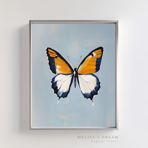 Butterfly Wall Art Print | Digital Download Butterfly Poster | Minimalist Modern Printable Wall Decor for Bedroom or Nursery