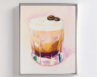 Espresso Glass Art Print: Modern Coffee Illustration (Digital Download)