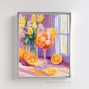 Aperol Spritz Druck | Vintage Cocktail Kunst | Retro Aperol Poster | Minimalistische Aperol Illustration | Trendy Bar Deko Aperol
