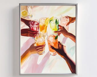 Colorful Cocktail Art Print: Summer Drinks Illustration (Digital Download)