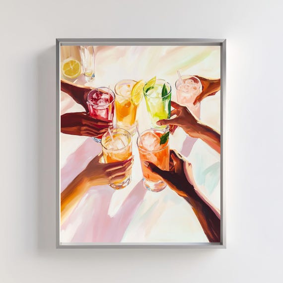 Colorful Cocktail Art Print: Summer Drinks Illustration (Digital Download)