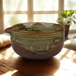 Handmade Retro Ceramic Matcha Bowl Set, 4-piece Set Matcha Bowl, Matcha Bowl with Whisk Holder, Whisk Set with Scoop, Tea Bowl