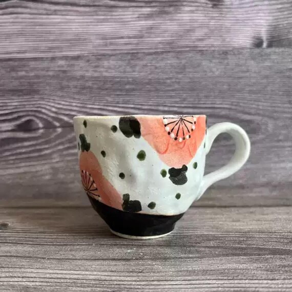 Japan Fushōan Vintage Ceramic Mug with Hand-painting, Pottery Tea Cup, Tea Mug, Ceramic Tableware, Home Decor
