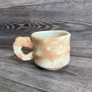 Japan Vintage Ceramic Ogi-yaki Mug, Ceramic Coffee Cup, Pottery Tea Cup, Matcha Cup, Handmade Stoneware