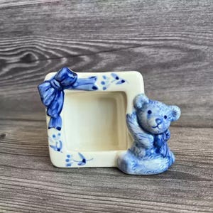 Vintage Bear Porcelain Frame, Vintage Cute Small Ceramic Frame, Ceramic Tableware, Home Decor