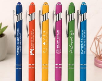 Personalized Laser Engraved Stylus Pen: Soft Rubber Feel, Custom Text/Logo