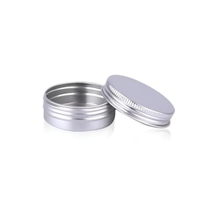 1/5/10/25/50/100 Pack | Personalised Silver 30g/30ml Metal Tin Jar Holder Container | Logo & Text Laser Engraved | Promotional Screw Lid Can