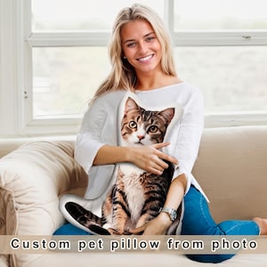 Custom 3D pet pillow from photo, personalized cat shaped pillow, duplex printed pet pillow, cat pillow, dog pillow,memorial gift, kid's gift