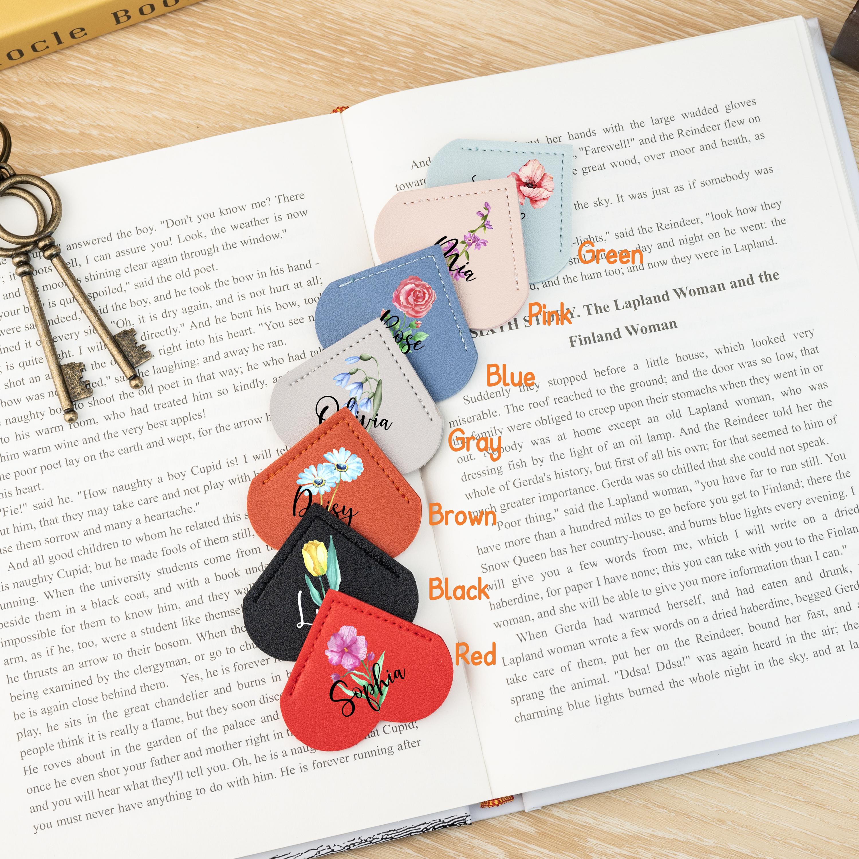 Personalized Heart Shape Leather Bookmark, Leather Bookmark Gift for Best Friends, Custom Name Page Corner, Valentine Gift, Book Lover Gift