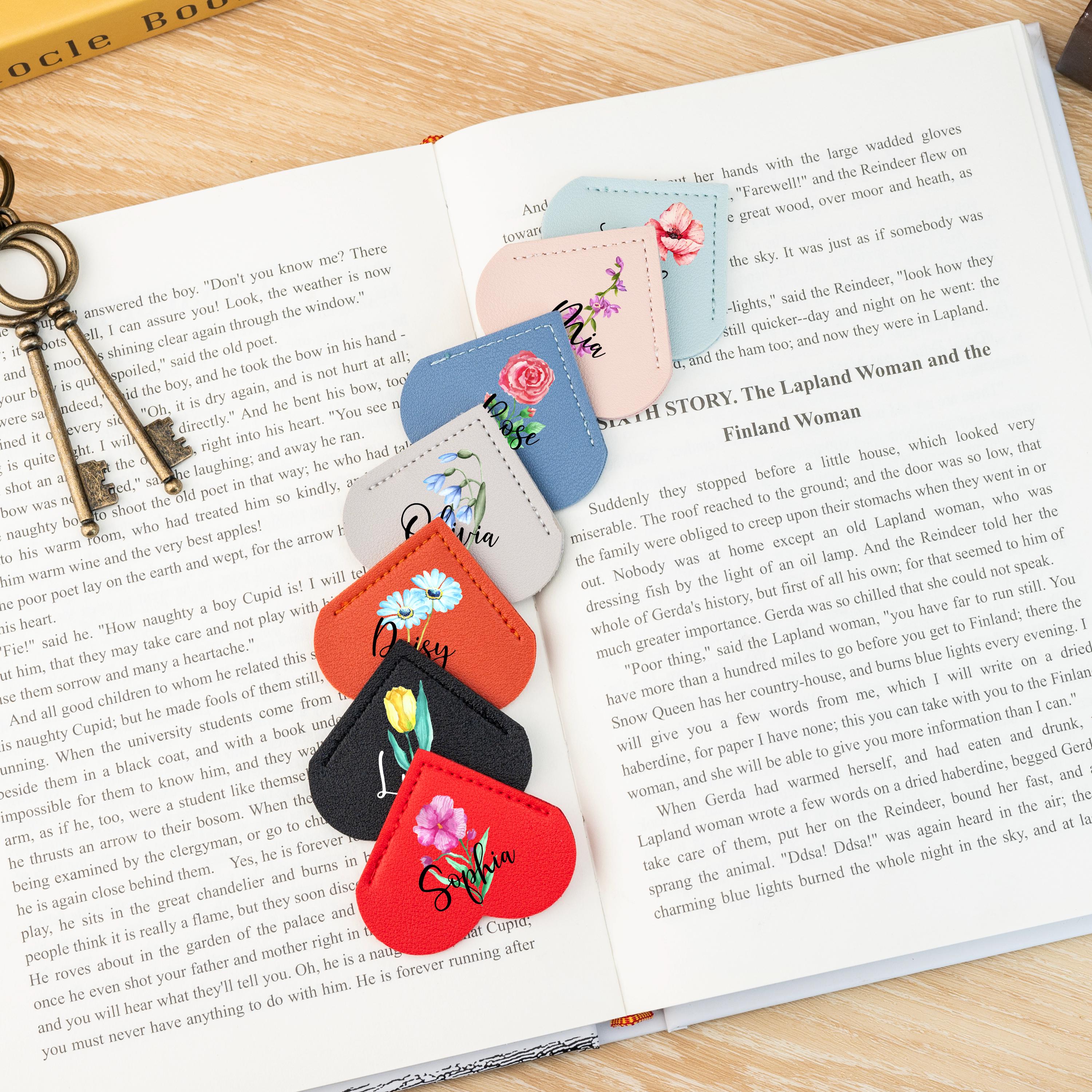 Personalized Heart Shape Leather Bookmark, Leather Bookmark Gift for Best Friends, Custom Name Page Corner, Valentine Gift, Book Lover Gift