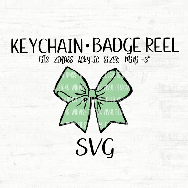 Keychain / Badge Reel SVG - Cheer Bow Cut File