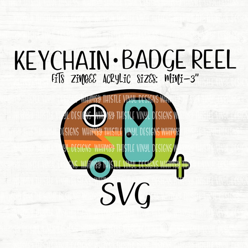 Keychain / Badge Reel SVG Camper ZigZag WITH window Cut | Etsy