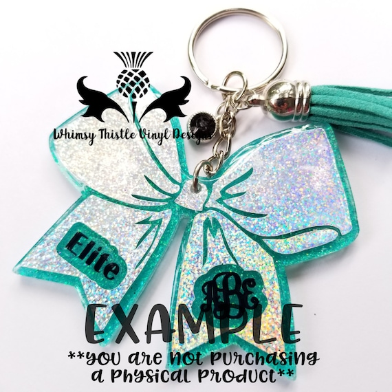 Download Keychain Badge Reel Svg Cheer Bow Cut File Etsy