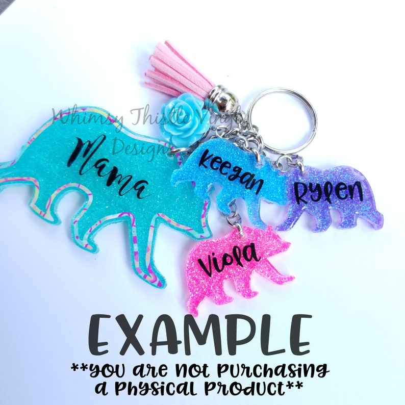 Download Keychain / Badge Reel SVG Bear Inset & Outline Bear | Etsy