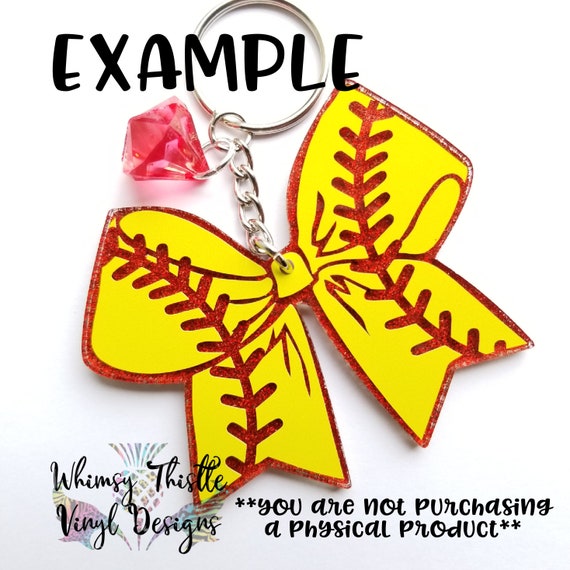 Download Keychain Badge Reel Svg Cheer Bow Softball Bow Cut File Etsy