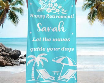 Custom Retirement Towels,Personalized Retiring Teacher Name Towel, Family Vacation Beach Towel,etirement 2025 Towels,Funny Retiree Gift