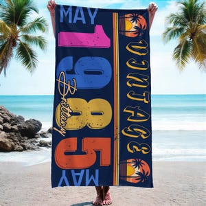 Customized Retirement 2025 Beach Towel With Name,Happily Retired 2025 Gift,,Retirement Beach Towels,Vacation Towel,Employee Retirement Gifts