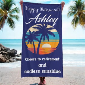 Personalized Retirement Beach Towel,Retirement 2025 Pool Towels with Names,Gift for Coworker,Retirement Gifts for Teacher Boss Coworker