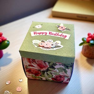 Birthday gift for her, 3d birthday card, birthday gift from mom, sentimental gift for grandma, birthday box for friend, unique gift for her