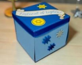 Hanukkah Gift Box, Hanukkah gift for friend, Hanukkah gift for her, Hanukkah gift from parents, 3d Hanukkah card, Hanukkah gift for teen
