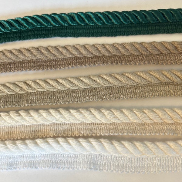 Vintage trim with lip cord, piping for throw pillows, for upholstery, decorative trim, medium twisted braid border