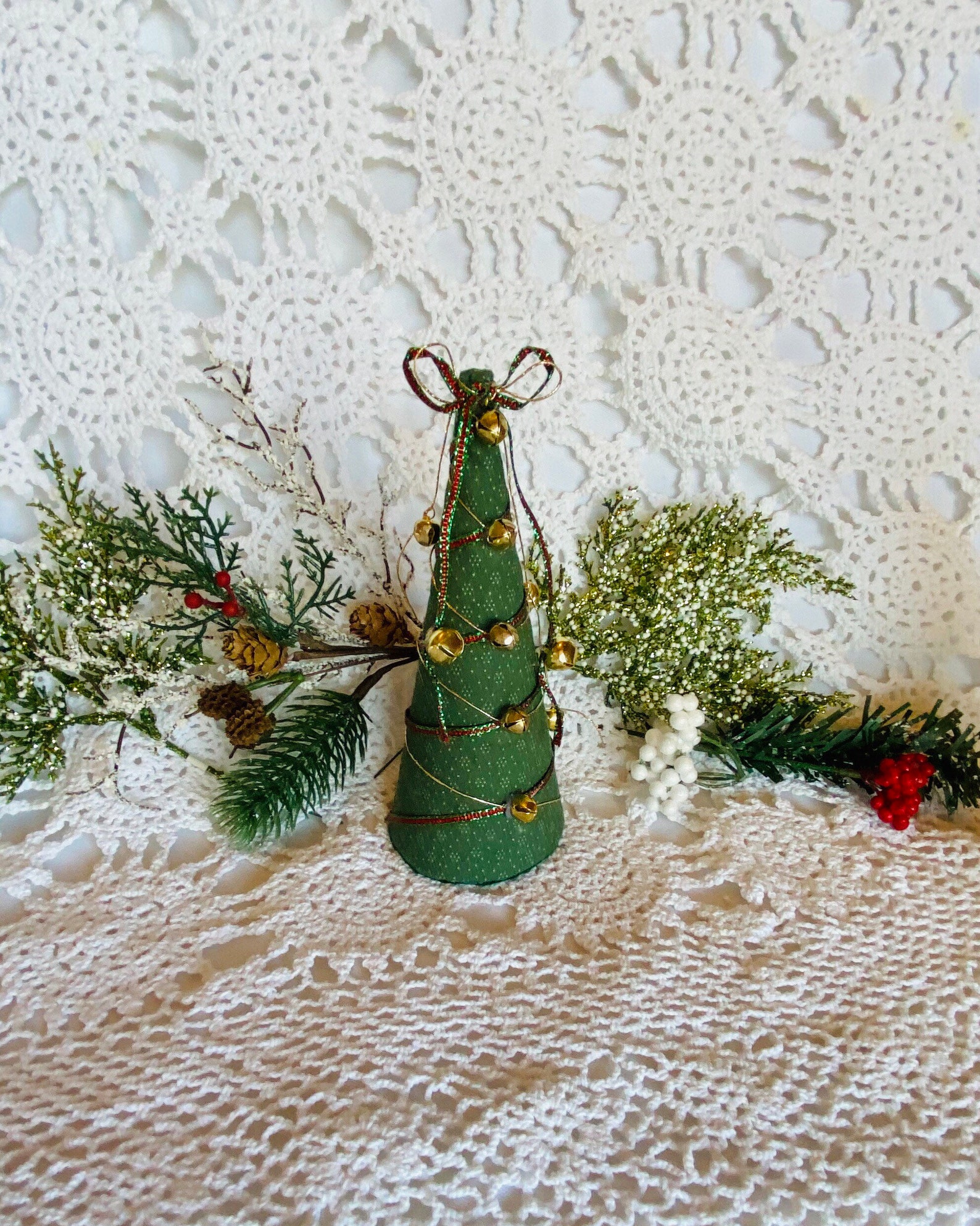 Christmas Mantle Tree Small Tree Mantle Holiday Tree Fabric Etsy