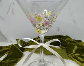 Custom Hand-Painted martini glasses- Personalized Custom Colors and Text
