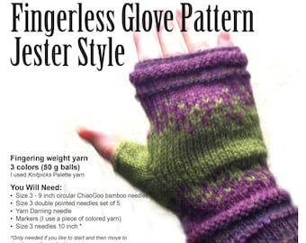 Gloves fingerless, knitting Pattern, Downloadable pattern , Fingering  yarn, learn to knit, multi color pattern, Fingerless glove pattern,