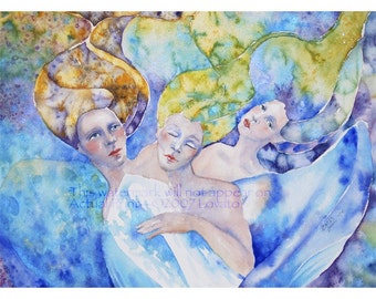 Giclee print of Watercolor painting, Goddess painting, 8 x 10, spiritual painting, Matted to fit your 11 x 14 frame