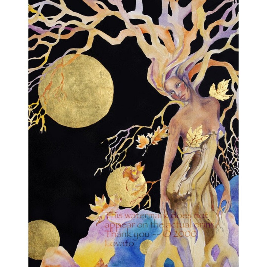 Goddess Painting, Tree Woman, Mother Earth, Tree Spirit, Watercolor ...