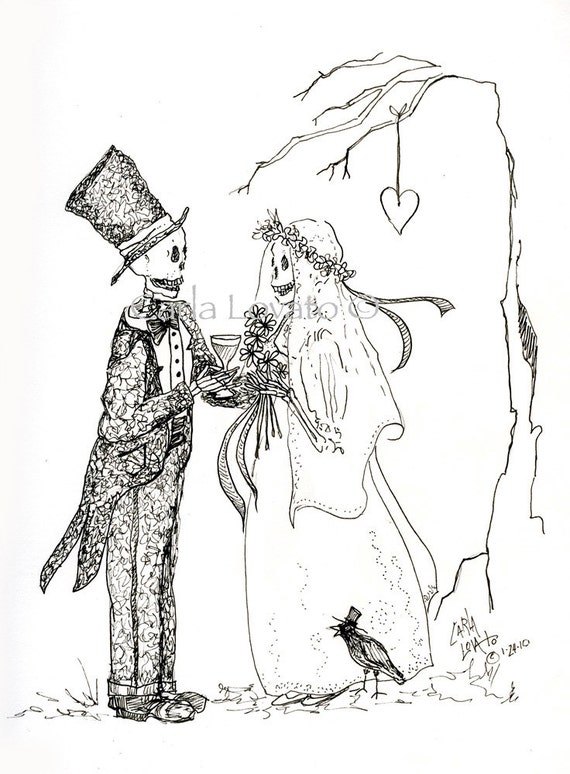 Skeleton Wedding Day Of The Dead Gothic Bride Steampunk Etsy