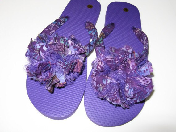 purple flip flops