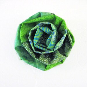 Flower Brooch Green Fabric Prints