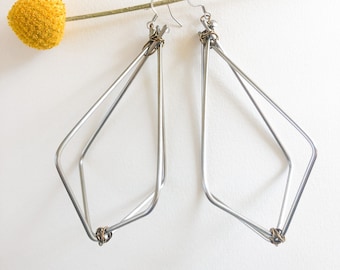 Double Diamond reycled spoke Earrings