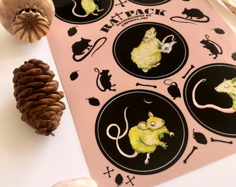 Rat Pack - Creepy Rat Sticker Sheet